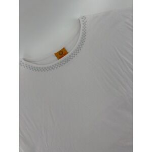 Ruby Rd Petite L White Embellished Neckline Top Mandala‎ Embossed Hem